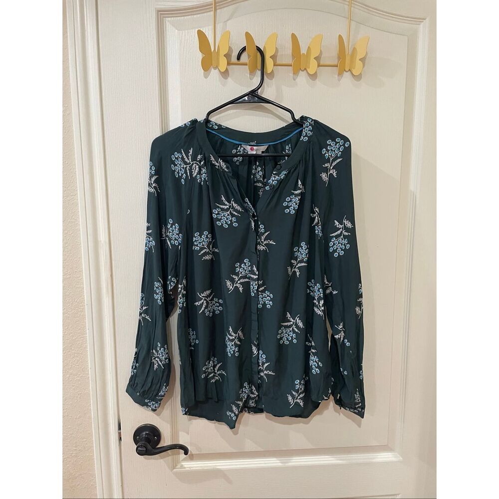 Boden floral button down blouse size 10 R